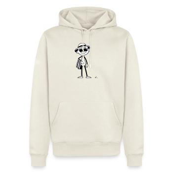 Strichel im Urlaubsmodus: Strand & Sonne warten! - Männer Premium Bio Hoodie - Naturweiß - Vorne - Nico (187cm)