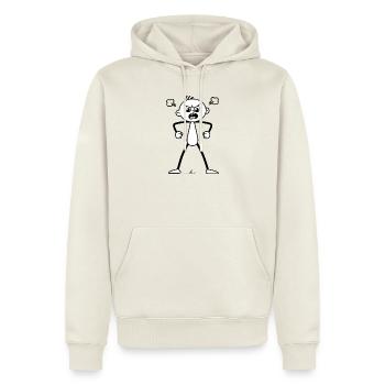 Wütender, erboster Strichel : Totaler Fehlalarm! - Männer Premium Bio Hoodie - Naturweiß - Vorne - Nico (187cm)