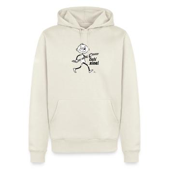 „Zieh Leine“ minimalistisches Motiv mit Strichel. - Männer Premium Bio Hoodie - Naturweiß - Vorne - Nico (187cm)