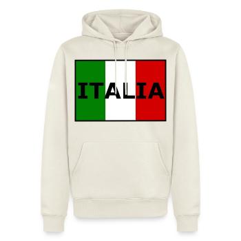 Italienische Flaggen-Typografie - Männer Premium Bio Hoodie - Naturweiß - Vorne - Nico (187cm)