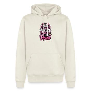 Ich denke an Anime – Lustiger Fan-Spruch - Männer Premium Bio Hoodie - Naturweiß - Vorne - Nico (187cm)