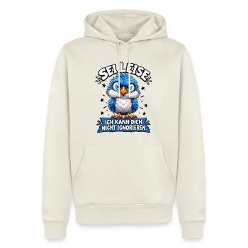 Sei Leise Ich Kann Dich Nicht Ignorieren Sprüche - Männer Premium Bio Hoodie - Naturweiß - Vorne - Nico (187cm)
