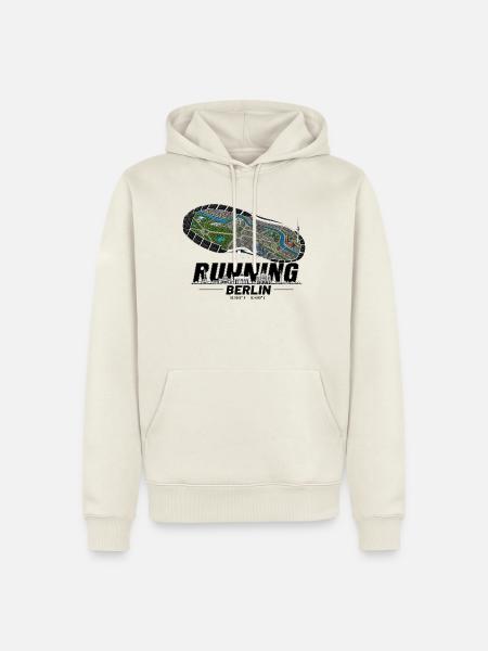 Running Berlin Laufschuh Stadtkarte - hell - Männer Premium Bio Hoodie - Naturweiß