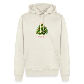 Weihnachtsbaum mit Kugeln. - Männer Premium Bio Hoodie - Naturweiß - Vorne - Nico (187cm)