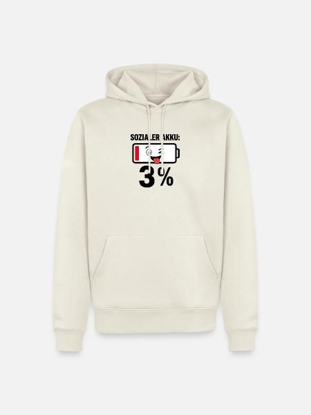 Witziger Akku Ladebalken - Männer Premium Bio Hoodie - Naturweiß