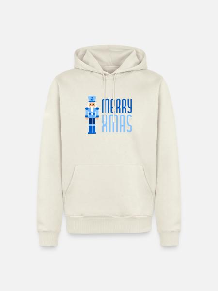 Merry Xmas Nussknacker blau - Männer Premium Bio Hoodie - Naturweiß
