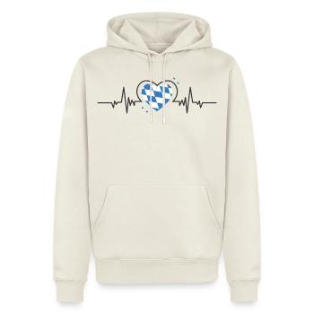 Bayern Herzschlag - Männer Premium Bio Hoodie - Naturweiß - Vorne - Nico (187cm)