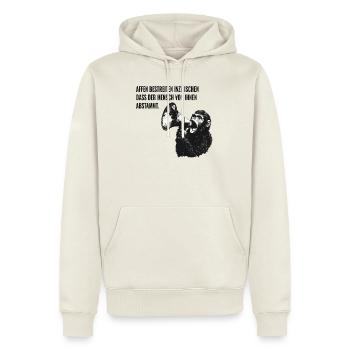 Affen bestreiten die menschliche Abstammung - Männer Premium Bio Hoodie - Naturweiß - Vorne - Nico (187cm)