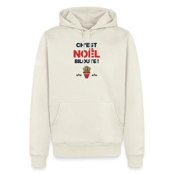 Ch'est Noël biloute – Humor ch'ti Nord - Männer Premium Bio Hoodie - Naturweiß - Vorne - Nico (187cm)