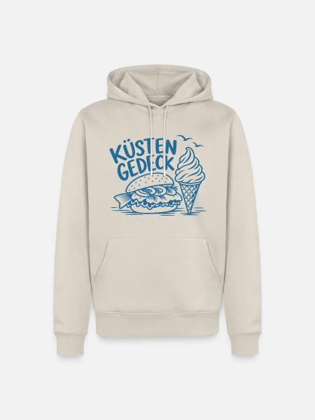 Küstengedeck – Fischbrötchen und Softeis - Männer Premium Bio Hoodie - Beige