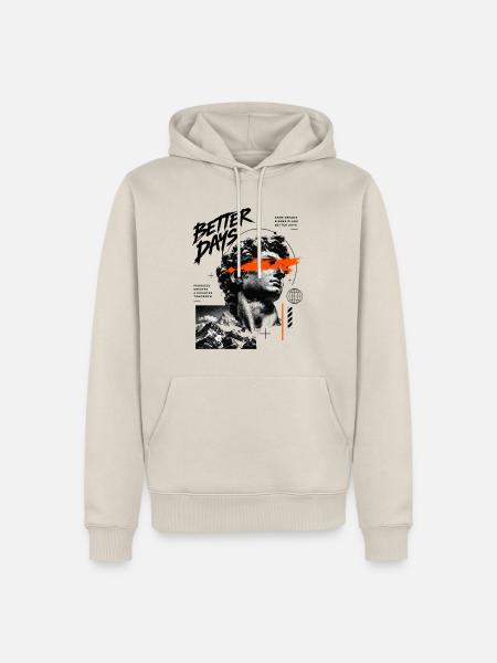 Better Days Graffiti Statue - Männer Premium Bio Hoodie - Beige