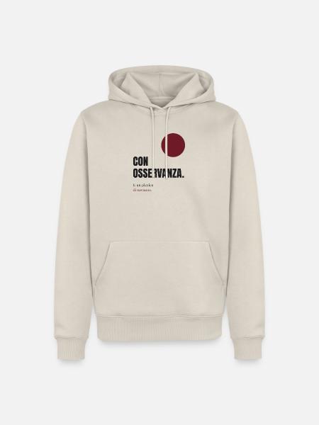 Mit Geistesanwalt ironischem Sarkasmus - Männer Premium Bio Hoodie - Beige