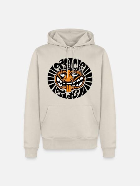 Trick or Tiki Halloween Kürbis Comic Gesicht Zunge - Männer Premium Bio Hoodie - Beige