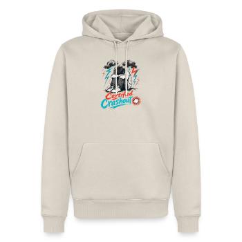 Certified Crashout Sturmruhe - Männer Premium Bio Hoodie - Beige - Vorne - Thijin (182cm)