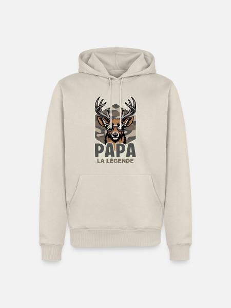 Dad Hunter Das Legendenjagdgeschenk - Männer Premium Bio Hoodie - Beige