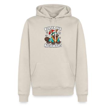 Rentier war ausverkauft Weihnachten - Männer Premium Bio Hoodie - Beige - Vorne - Thijin (182cm)