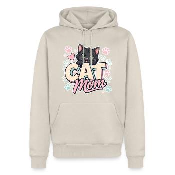 Katzenmama süßes Kätzchen - Cat Mom - Geschenkidee - Männer Premium Bio Hoodie - Beige - Vorne - Thijin (182cm)