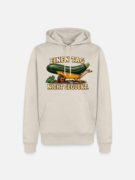 Einen Tag nicht geguckt – Zucchini im Garten - Männer Premium Bio Hoodie - Beige