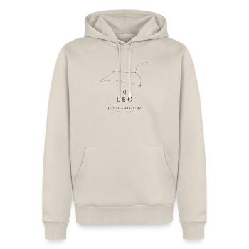 Sternzeichen Löwe – echte Sternkarte - Männer Premium Bio Hoodie - Beige - Vorne - Thijin (182cm)
