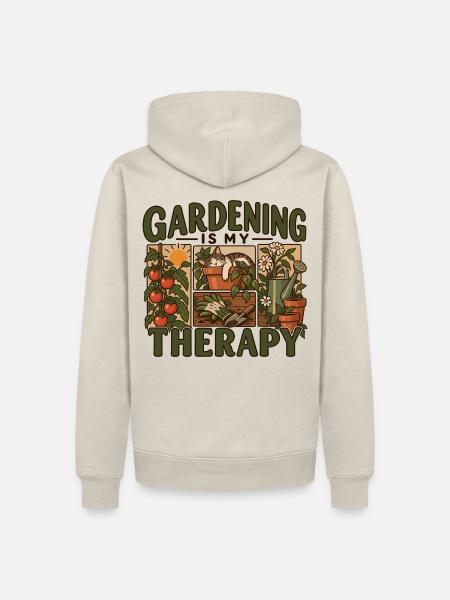 Gardening Is My Therapy - Männer Premium Bio Hoodie - Beige