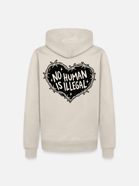 No Human Is Illegal - Männer Premium Bio Hoodie - Beige