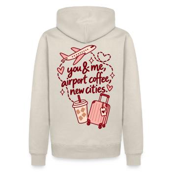 You & Me – New Cities - Männer Premium Bio Hoodie - Beige - Hinten - Thijin (182cm)