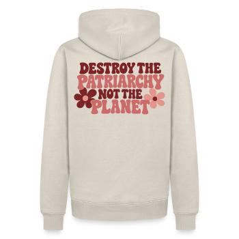 Destroy The Patriarchy Not The Planet - Männer Premium Bio Hoodie - Beige - Hinten - Thijin (182cm)