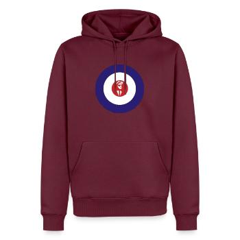 Mod - Männer Premium Bio Hoodie - Burgunderrot - Vorne - Nico (187cm)