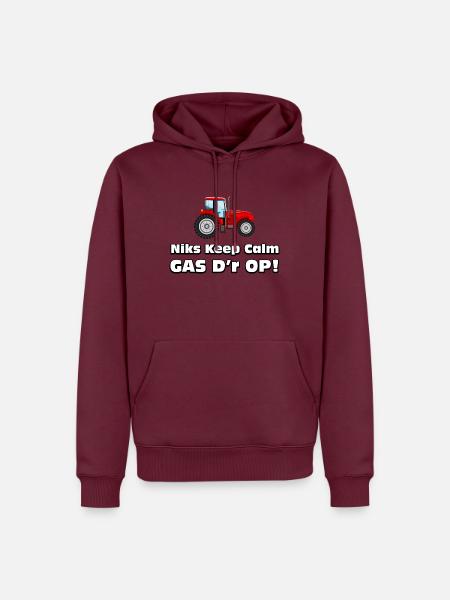 farmer - Nothing calm, gas on it! Farmers tractor - Men’s Premium Organic Hoodie - burgundy