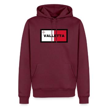 Valletta City in Malta Flagge - Männer Premium Bio Hoodie - Burgunderrot - Vorne - Nico (187cm)