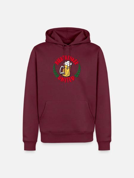 Biertrinker united - Männer Premium Bio Hoodie - Burgunderrot