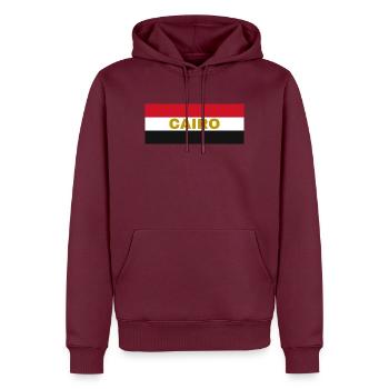 Kairo-Stadt in ägyptischen Flaggenfarben - Männer Premium Bio Hoodie - Burgunderrot - Vorne - Nico (187cm)