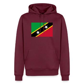St. Kitts und Nevis - Männer Premium Bio Hoodie - Burgunderrot - Vorne - Nico (187cm)