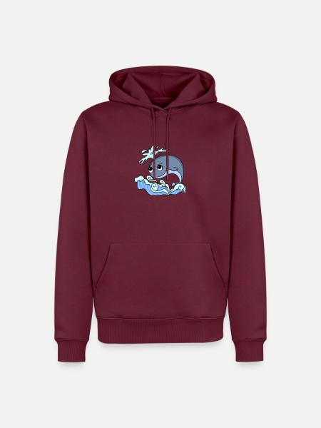 whale - Men’s Premium Organic Hoodie - burgundy