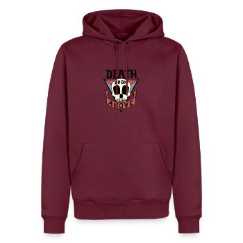 Death from above ! - Pour fond clair ! - Sweat à capuche Premium bio Homme - bourgogne - Devant - Nico (187cm)