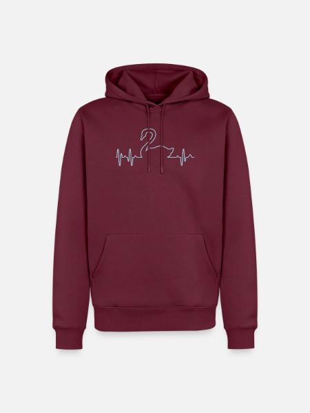Schwan - Männer Premium Bio Hoodie - Burgunderrot