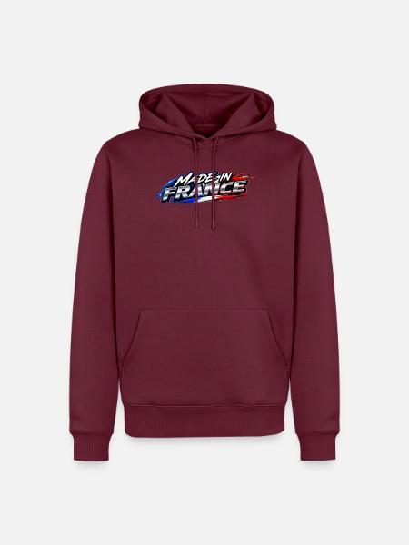 Hergestellt in Frankreich - Männer Premium Bio Hoodie - Burgunderrot