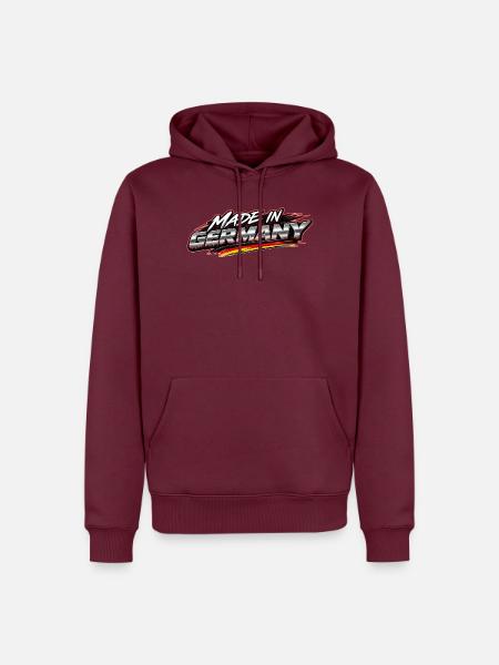 Hergestellt in Deutschland - Männer Premium Bio Hoodie - Burgunderrot