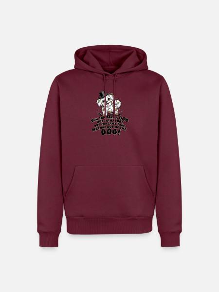 Naturhund Hut Spruch - Männer Premium Bio Hoodie - Burgunderrot