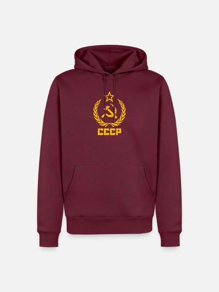 CCCP - UdSSR - Sowjetunion - Russland - Hammer - Männer Premium Bio Hoodie - Burgunderrot