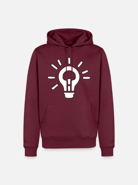 Glühbirne Silhouette - Männer Premium Bio Hoodie - Burgunderrot