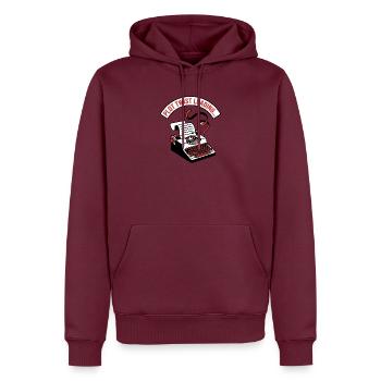 Plot Twist Laden – Bücherliebhaber-Leser-Abzeichen - Männer Premium Bio Hoodie - Burgunderrot - Vorne - Nico (187cm)