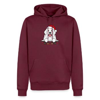 Pyrenäenberghund Weihnachten - Männer Premium Bio Hoodie - Burgunderrot - Vorne - Nico (187cm)