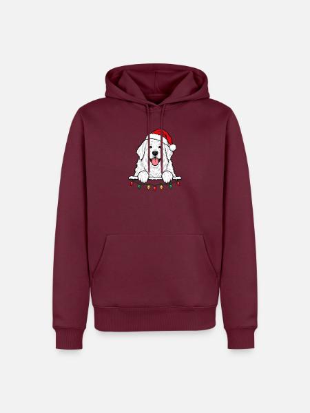 Pyrenäenberghund Weihnachten - Männer Premium Bio Hoodie - Burgunderrot