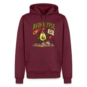 Avocado-Apokalypse immer noch reif, lustiger Food-Krieger - Männer Premium Bio Hoodie - Burgunderrot - Vorne - Nico (187cm)