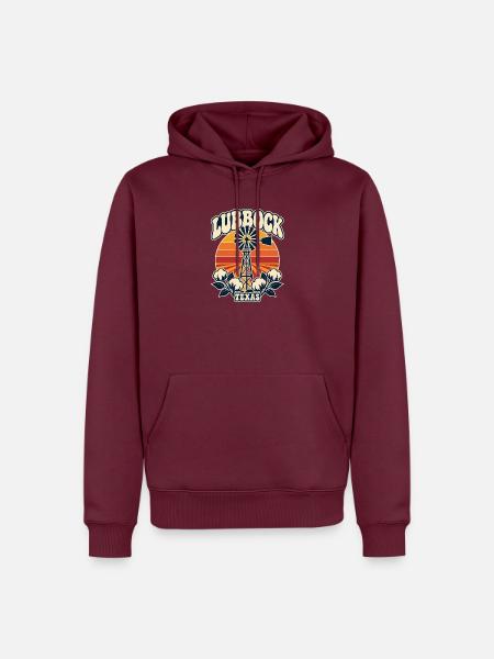 Lubbock Texas Sonnenwind Turm - Männer Premium Bio Hoodie - Burgunderrot