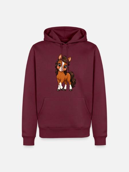 Kawaii Hannoveraner – Süßes Sportpferd - Männer Premium Bio Hoodie - Burgunderrot