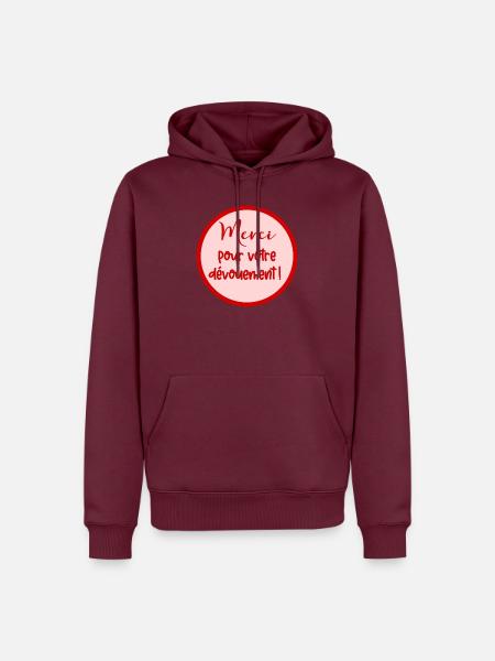Danke, französische Widmung. - Männer Premium Bio Hoodie - Burgunderrot