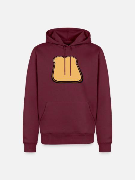 Toastbrot Cartoon Illustration - Männer Premium Bio Hoodie - Burgunderrot