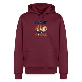 Crabby Before Coffee Krabbe Und Morgenkaffee - Männer Premium Bio Hoodie - Burgunderrot - Vorne - Nico (187cm)